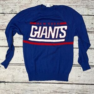 New York Giants NFL Football Crewneck Blue Sports Knit Sweater